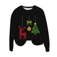thumbnail image 2 of EchfiProm Merry Christmas Sweatshirts for Women Pullover Sweatshirt Vintage Lightweight Long Sleeve Letter Print Adults Shirts Crewneck, 2 of 4