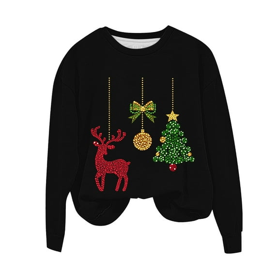 My Items Talove Long Sleeve Shirts for Women Funny Graphic Sweatshirt Women Fall Clothes Trendy Tunic Tops Plus Size Womens Tops Trendy Going Out Christmas Shirts