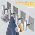 thumbnail image 2 of Eosunjian Removable Sticky Hooks Stainless Steel Wall Hooks 1/5pcs Towel Hooks Stainless Steel Wall Mount Adhesive Hangers Easy Install Anti-rust Bathroom, 2 of 8