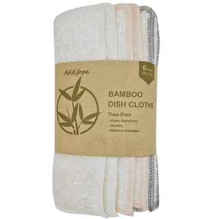 Bamboo Kitchen and Dish Towels, A Matching Towel Set by The Firefly Collection 4 Pack Ultra Absorbent, Anti-Microbial, Stylish & Practical- Granite