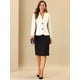 thumbnail image 2 of Allegra K Chaqueta de oficina de trabajo para mujer Botones Manga larga Blazer de color en contraste blanco XS, 2 of 5