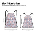 thumbnail image 4 of Drawstring Backpack - Striped Pink Pig Flowers Splash Proof Small Drawstring Gym Bag for Women Men, Cinch Sports String Bag Backpack for Travel Swimming Beach, 4 of 8