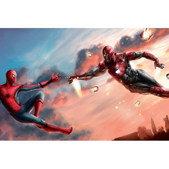 Ironman-Spiderman - CANVAS OR PRINT WALL ART