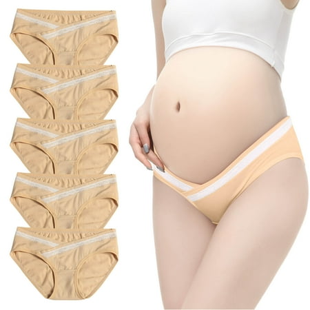 

Panties Clearance Women S Lace Low Waist Abdomen Support Seamless V-Shaped Maternity Underwear Orange Xl