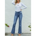 thumbnail image 2 of HOTAPEI Flare Jeans for Women Mid Rise Jeans Wide Leg Denim Pants, 2 of 5