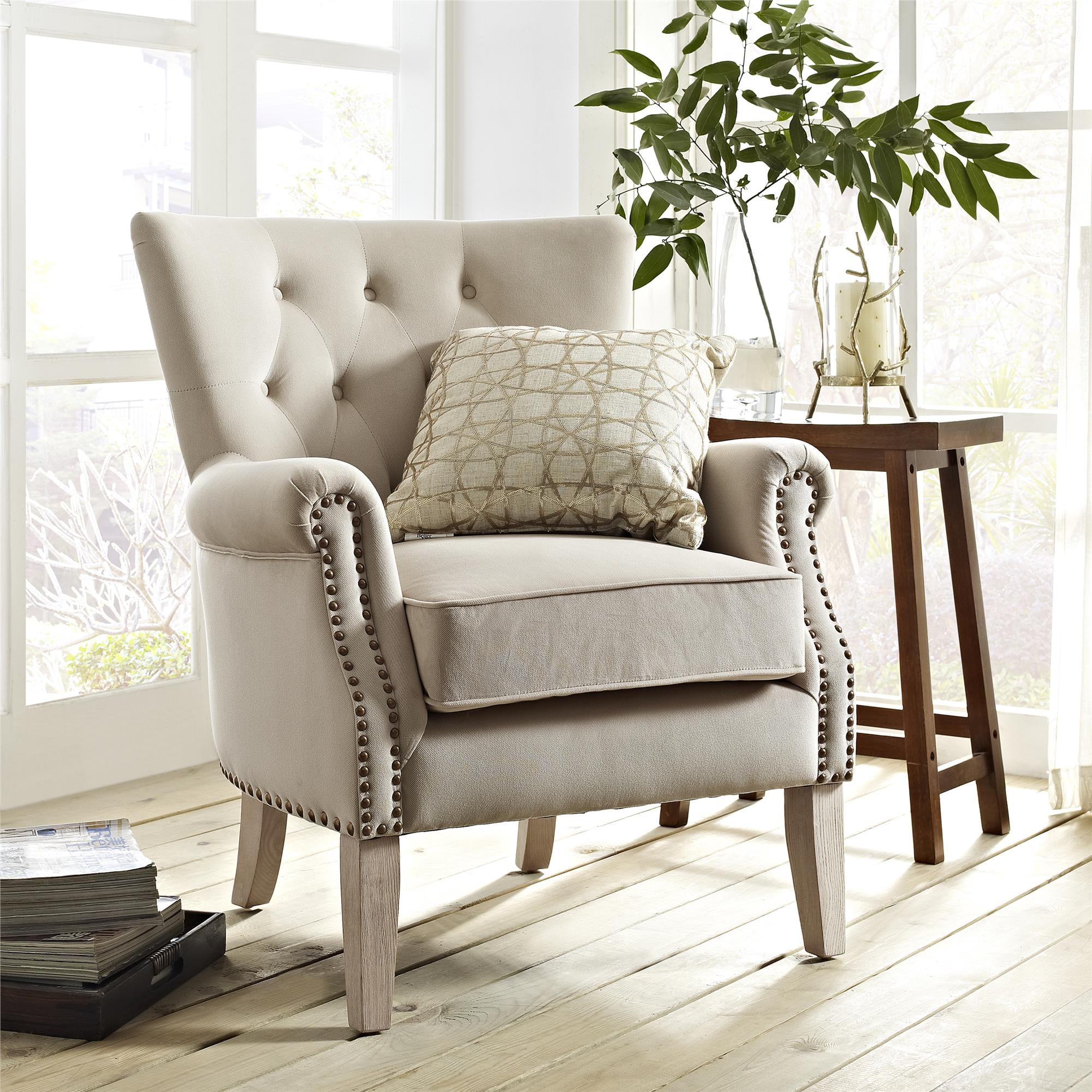 Beige accent chairs walmart sale