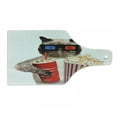 thumbnail image 1 of Movie Theater Cutting Board, Cat Popcorn and Drink Watching Film Glasses Entertainment Cinema Fun, Decorative Tempered Glass Cutting and Serving Board, Wine Bottle Shape, Multicolor, by Ambesonne, 1 of 1