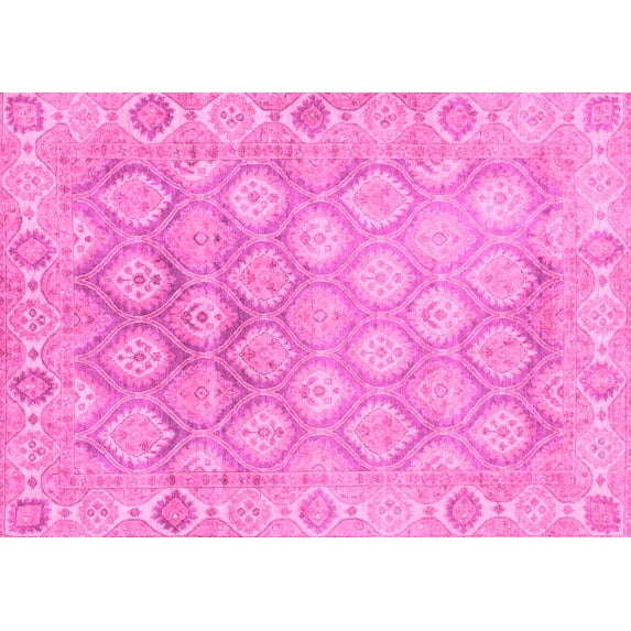 Ahgly Company Indoor Rectangle Oriental Pink Traditional Area Rugs, 5' x 7'