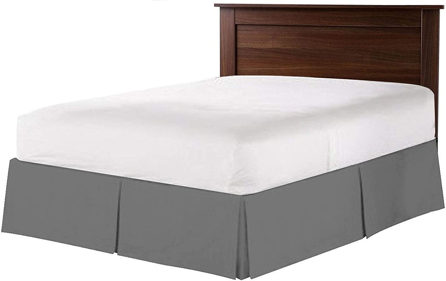 Box Pleated Split Corner Bed Skirt 21" Inch Drop,800 Thread Count 100