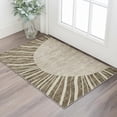 thumbnail image 2 of HomeRoots 655362 3 x 5 ft. Brown & Beige Abstract Transitional Washable Machine Made Rectangle Area Rug with UV Protection, 2 of 9