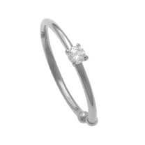 Anygolds 14K Real Solid Gold Adults' Diamond Continuous Hoop, 20G Body Piercing