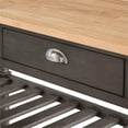 thumbnail image 5 of Pemberly Row Three-Tier Butcher Block Kitchen Cart w/Drawers in Gray Wood, 5 of 10
