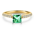 thumbnail image 3 of Gem Stone King 10K Two Tone Gold Rainforest Topaz and Lab Grown Diamond Engagement Ring for Women | 1.48 Cttw | Princess 6MM | Gemstone November Birthstone | Size 6, 3 of 6