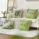 thumbnail image 4 of 4pcs Linen Throw Pillowcases, Eucalyptus Leaf Green Throw Pillow Covers, For Living Room Bedroom Sofa Home Decor, No Pillow Insert, 18*18in, 4 of 5