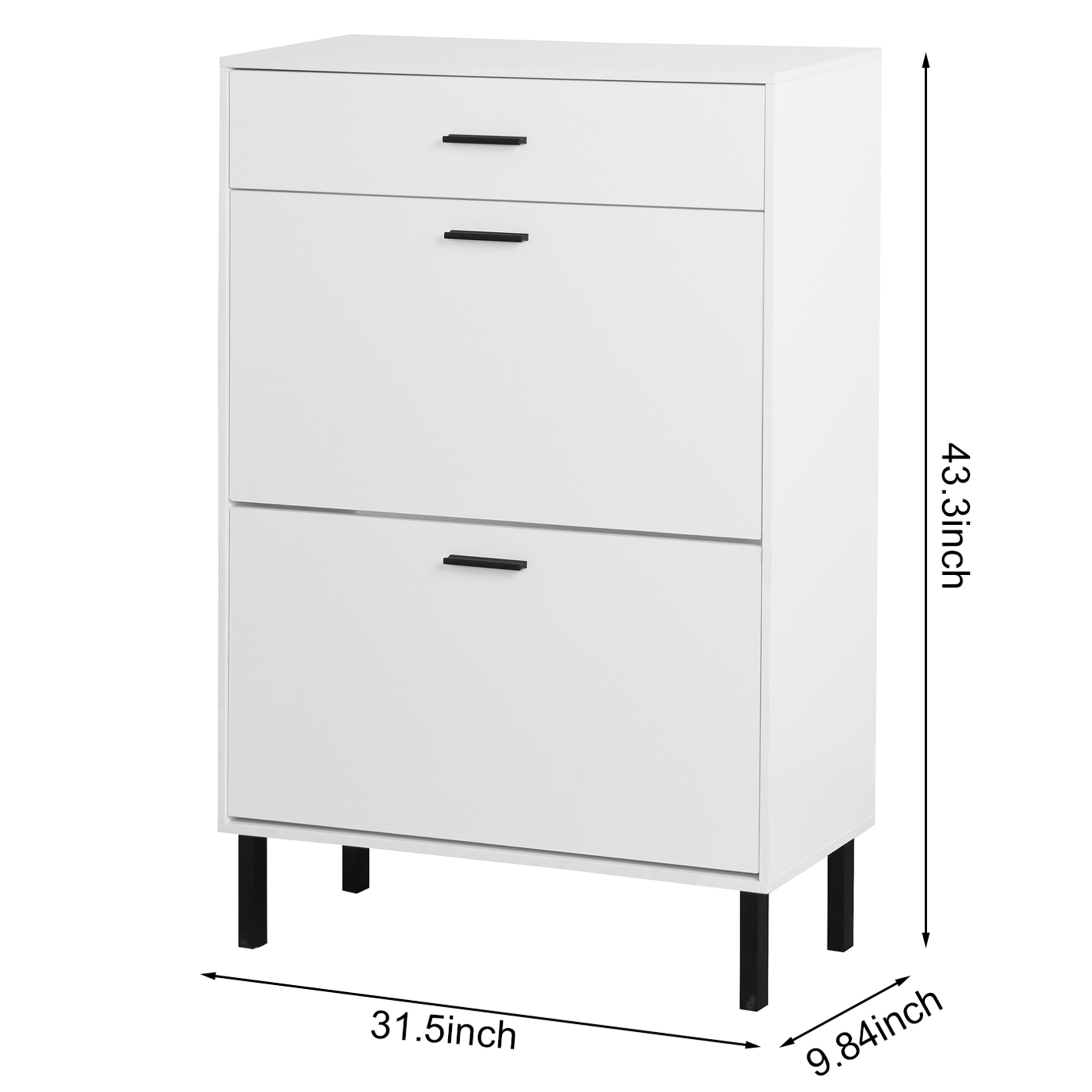 Sesslife Shoe Cabinet with 2 Flip Drawers, Modern 20 Pair Shoe Rack ...