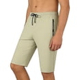thumbnail image 4 of Besolor Mens Athletic Shorts Knee Length Lightweight Quick Dry Running Workout Drawstring Elastic Waist Shorts with Zipper Pockets(XX-Small,Khaki), 4 of 6