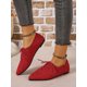 thumbnail image 3 of Women's Black Fashionable Solid Color Oxford Shoes Lace-up Pointed Toe Suede-like Flat, 3 of 4