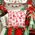 thumbnail image 6 of Valentines Day Pillow Covers 18x18 inch Watercolor Pink Hearts Valentines Day Throw Pillows Anniversary Wedding Cushion Case Valentines Day Decorations for Sofa Couch, 6 of 6