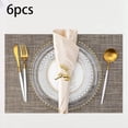 thumbnail image 6 of deevoka 6 Pieces Dining Placemat PVC Decoration Placemats for Kitchen Family Dinners Khaki, 6 of 9
