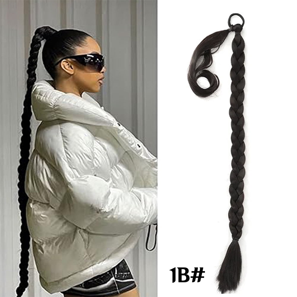 22-40 inches Braided Synthetic Ponytail Extensions Secure Elastic Band Instant For Halloween Costumes Hair Accessories