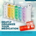 thumbnail image 2 of Organizador Semanal de Pastillas - Planificadores de Pastillas para Pastillas y Vitaminas Día Semana, Recordatorio de Medicamentos 4 Veces al Día, Compartimentos AM PM de Lunes a Domingo, 2 of 5