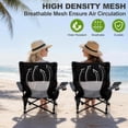 thumbnail image 3 of Walchoice Low Beach Chair, High Back Chair with Comfortable Pillow for Adults, Oversized Seat Chair with Cup Holder & Carry Bag for Outdoor Lawn Camping Picnic, Heavy Duty & Lightweight - Black, 3 of 9