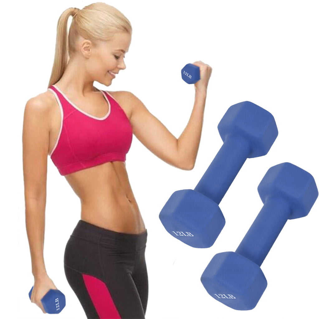 Neoprene Coated 12,8,5Lb Pairs With Rack Details about   Home Gym Equipment Dumbbell Set 50Lb 
