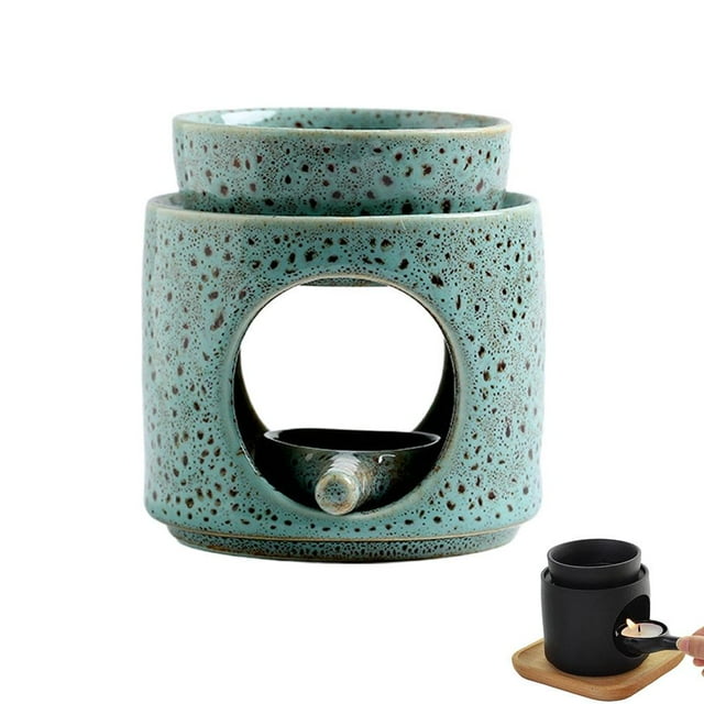 Ceramic Tea Light Candle Holder - Ceramic Oil Burner Diffuser, Oil Wax Melts Cylindrical Separator Model, Tea Light Wax Melt Warmer, Candle Burnerfor Home Office Decor