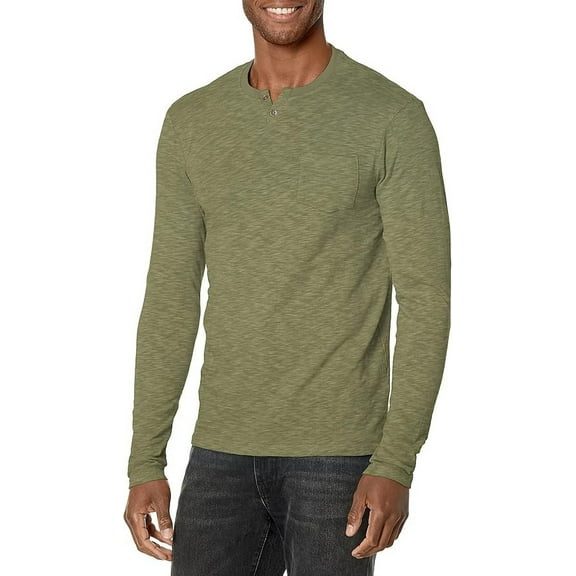 Buffalo David Bitton Long Sleeve Henley, T-Shirt, Men's