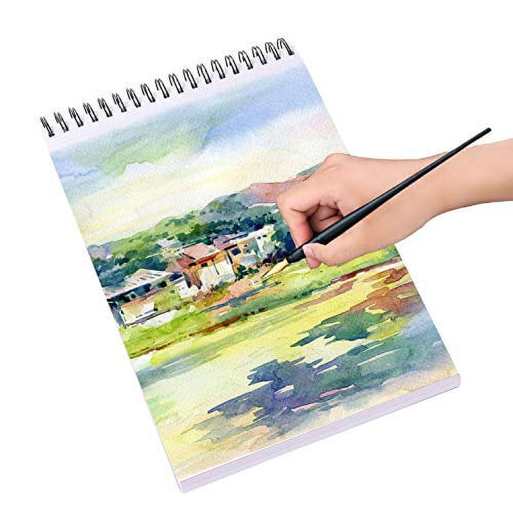 Bachmore Watercolor Pad 9X12 Inch (140lb/300g), 32 Sheets of TOP Glue Bound