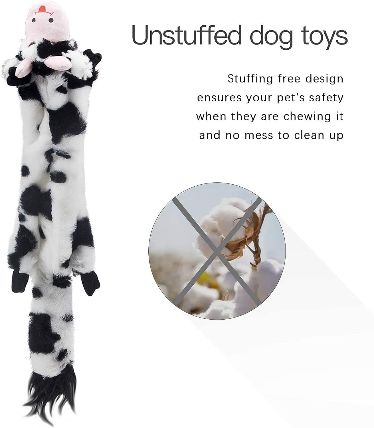 SHARLOVY Dog Squeaky Toys 5 Pack, Pet Toys Crinkle Dog Toy No Stuffing Animals Dog Plush Toy Dog Chew Toy for Large Dogs and Medium Dogs Squeeky Doggie Toys Puppy Toys Squeak