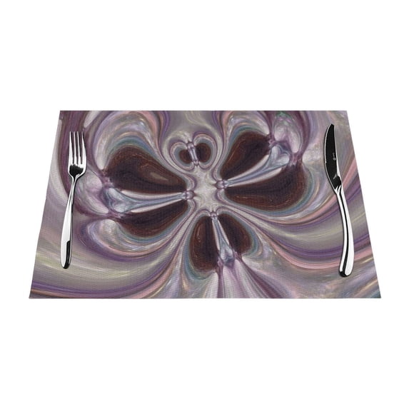 XMXY Woven Placemats Set of 4 PCS, Swirl Twirl Spiral Universe Table Mats Washable Heat Resistant Placemats