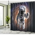 thumbnail image 5 of Ambesonne Galaxy Shower Curtain, Astronaut in Outer Space, 69"Wx84"L, Grey Orange, 5 of 5