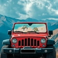thumbnail image 2 of Uorisanigo Windshield Sun Shade Beach Turtle Printing Sun Visor for Jeep Wrangler JK JKU JL JLU 1997-2025 & Jeep Gladiator JT 2020-2024 Keep Vehicle Cool Protect Your Car from UV Heat, 2 of 7