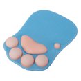 thumbnail image 2 of Alfombrilla de ratón con garra de gato adorable en 7 colores, alfombrilla de ratón ultrasuave de silicona con soporte para reposamuñecas, Juegos de teclado y mouse para computadora Azul claro, 2 of 2