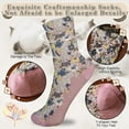 thumbnail image 3 of 5 Pairs Women's Floral Cotton Vintage Pattern Crew Novelty Ankle Ruffle Warm Casual Dress Socks, 3 of 6