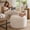 Cream, variant on Foot Stools Ottoman,Round Stuffed Pouf Ottoman, Corduroy Poufs with Foam Chunk Filling, Furry and Fluffy Storage Ottomans, 26X18 Floor Poufs Foot Rest for Living Room,Cream