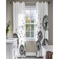 thumbnail image 4 of Dandelion Sheer Curtains 84 Inch Length 2 Panels Set for Living Room/Bedroom, Black White Modern Country Rustic Plants Kitchen Curtains Grommet Semi-Sheer Curtains Drapes Window Treatments 42"x84"x2, 4 of 7