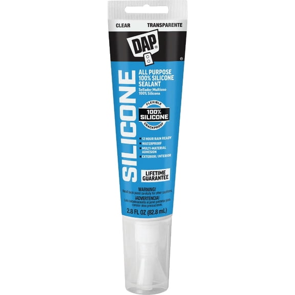 DAP 00753 Silicone Rubber Sealant, Clear, 2.8-oz. - Quantity 1