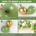 thumbnail image 4 of Kit de 152 globos de color verde oliva con arco de guirnalda, globos de confeti blanco y dorado, globos verdes retro y globos de látex cromados metálicos dorados para bodas., 4 of 7