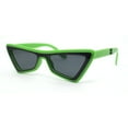 thumbnail image 2 of Beveled Squared Geometric 2-tone Triangular Cat Eye Plastic Sunglasses Green Black - Black, 2 of 4