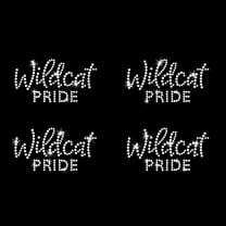 Set of 4 XS Wildcat Pride Mask Size Iron-on Clear Rhinestone Transfers by JCS Rhinestones