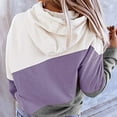 thumbnail image 3 of HAPIMO Discount Sweatshirt for Women Pocket Drawstring Pullover Tops Striped Color Patchwork Long Sleeve Relaxed Fit Womens Hoodie Sweatshirt Teen Girls Clothes Purple L, 3 of 6