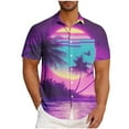 thumbnail image 2 of Horkkom Mens Shirts Short Sleeve with Pocket Summer Hawaiian Print Beach Shirts Loose Casual Button Up Shirt, 2 of 6