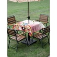 thumbnail image 4 of Outdoor Tablecloths with Umbrella Hole & Zipper, Japanese Wedding 54x54 Inch Square Tablecloths, Cute Owls Pink Cherry Blossoms Waterproof Table Cloth, Patio/Pool/Picnic Table Covers, 4 of 8