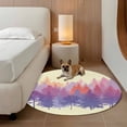 thumbnail image 2 of Watercolor Forest Silhouette Round Area Rug 4Ft Washable Circle Rugs for Bedroom Dining Room, Retro Abstract Forest Trees Cream Non-Slip Carpet Floor Mats Indoor Outdoor Carpet Runner Home Decor, 2 of 8