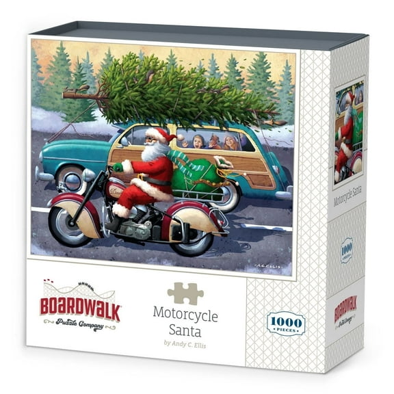 Motorcycle Santa - 1000 Piece Boardwalk Jigsaw Puzzle