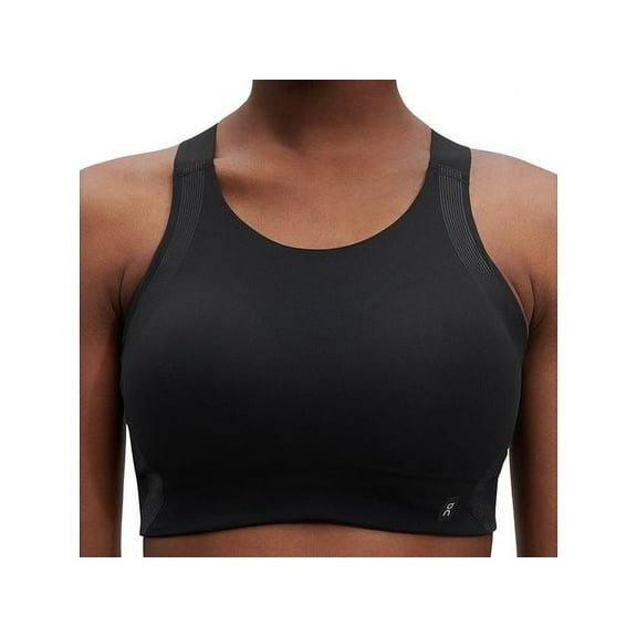 On BLACK Women's Performance Sports Bra, US X-Small