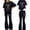 B, variant on Girls Clothes 2 Piece Outfit T-Shirt Top + Bell-Bottoms Pants Girl Trendy Clothing Set 8-12 Years