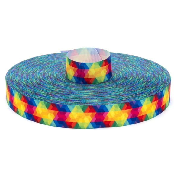 Country Brook Design® 7/8 inch Kaleidoscope Grosgrain Ribbon, 10 Yards